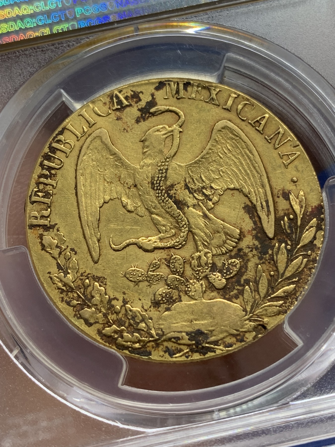 《竞宝斋》第215场-周日，周一 2场 (全场包邮) PCGS XFD 墨西哥1833 DO RM 自由帽 鹰洋 8埃斯库多大金币