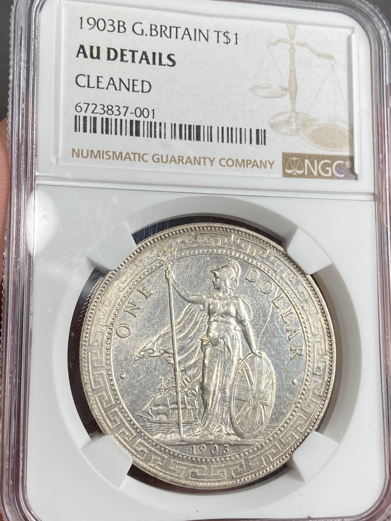 万国钱币拍卖第019期（万国周年答谢专场） NGC AUD 1903B英属站洋1元