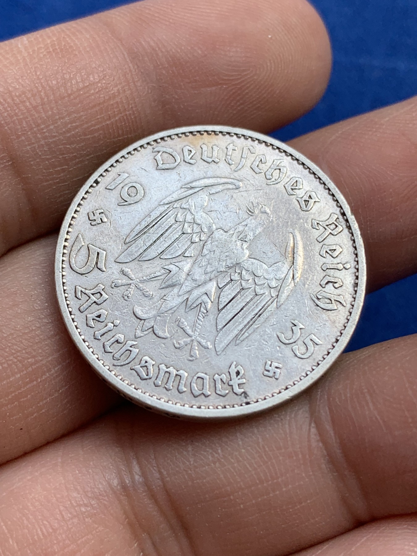 《竞宝斋》第215场-周日，周一 2场 (全场包邮) 德国 1935年 教堂5马克银币