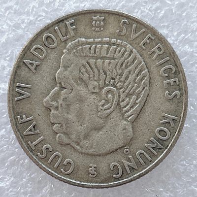 全场一元起拍 世界钱币散币专场 第37期 - 1953年瑞典1克朗银币 7g