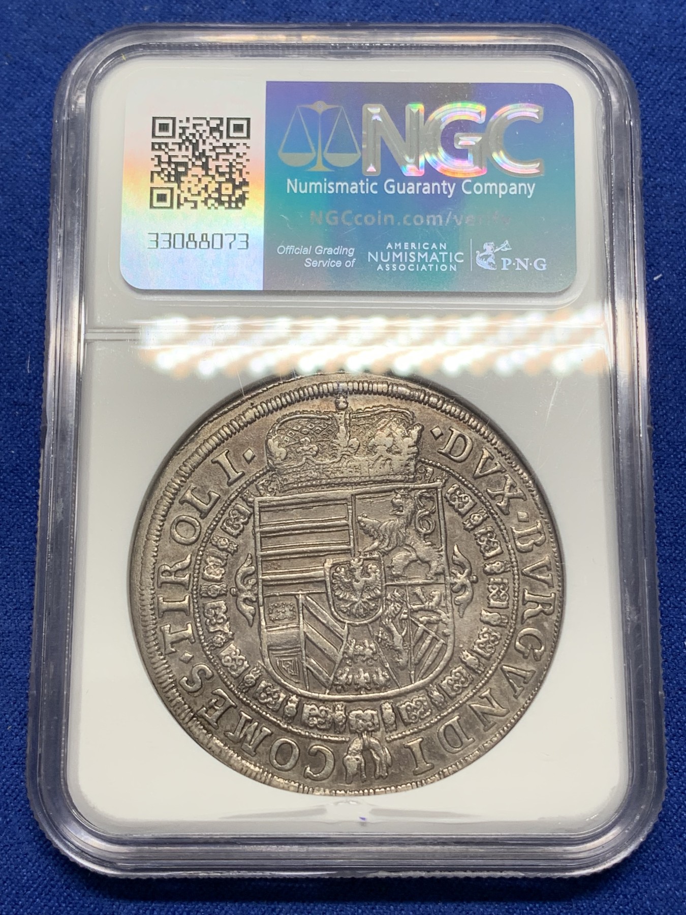 《竞宝斋》第215场-周日，周一 2场 (全场包邮) NGC-AUD 神圣罗马帝国 1632年 1泰勒大银币 霍尔造币厂 状态舒服