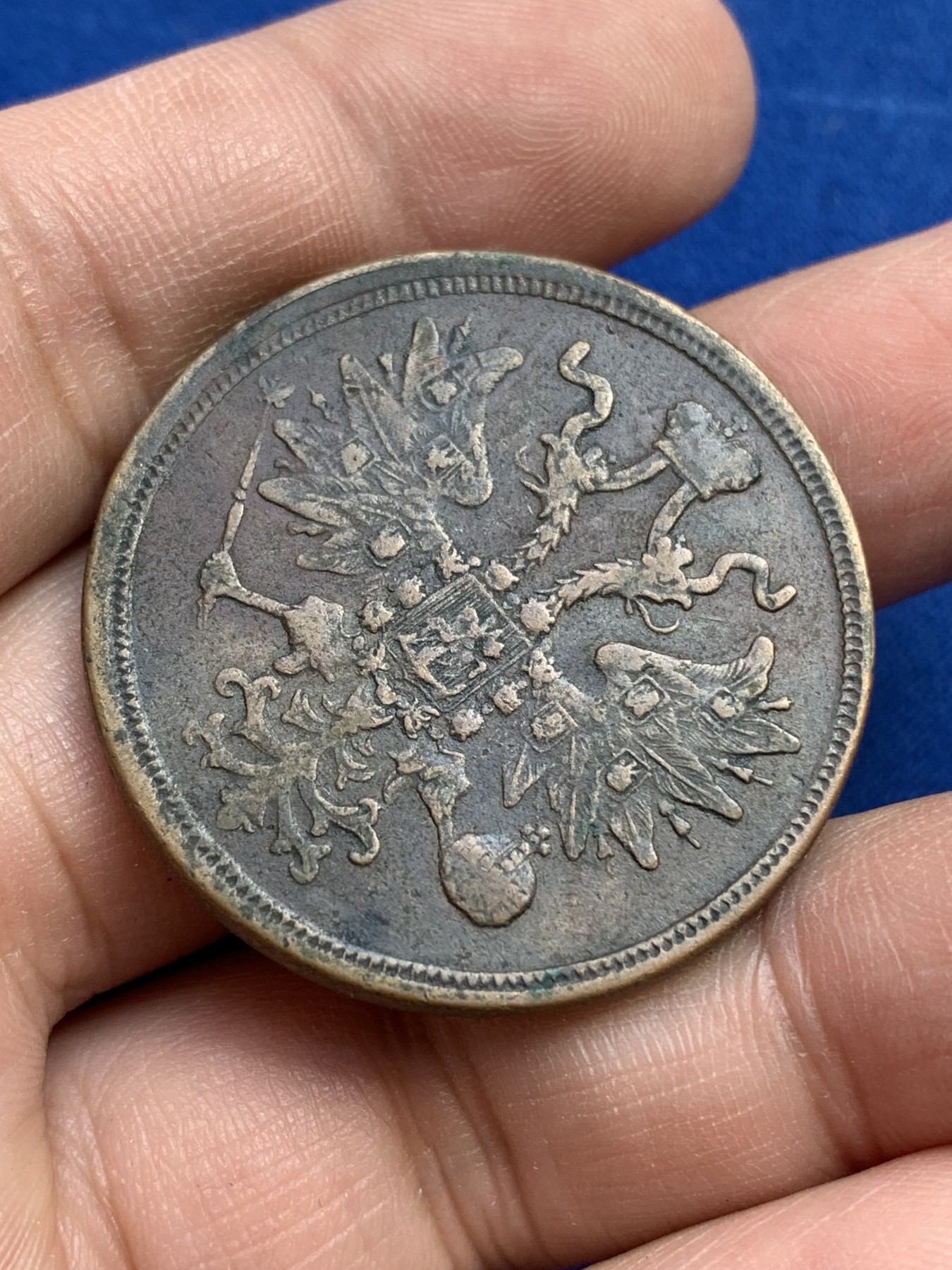 《竞宝斋》第215场-周日，周一 2场 (全场包邮) 沙俄1860年5戈比大铜币 直径36.5mm 重量25.7g，原味厚实 状态不错