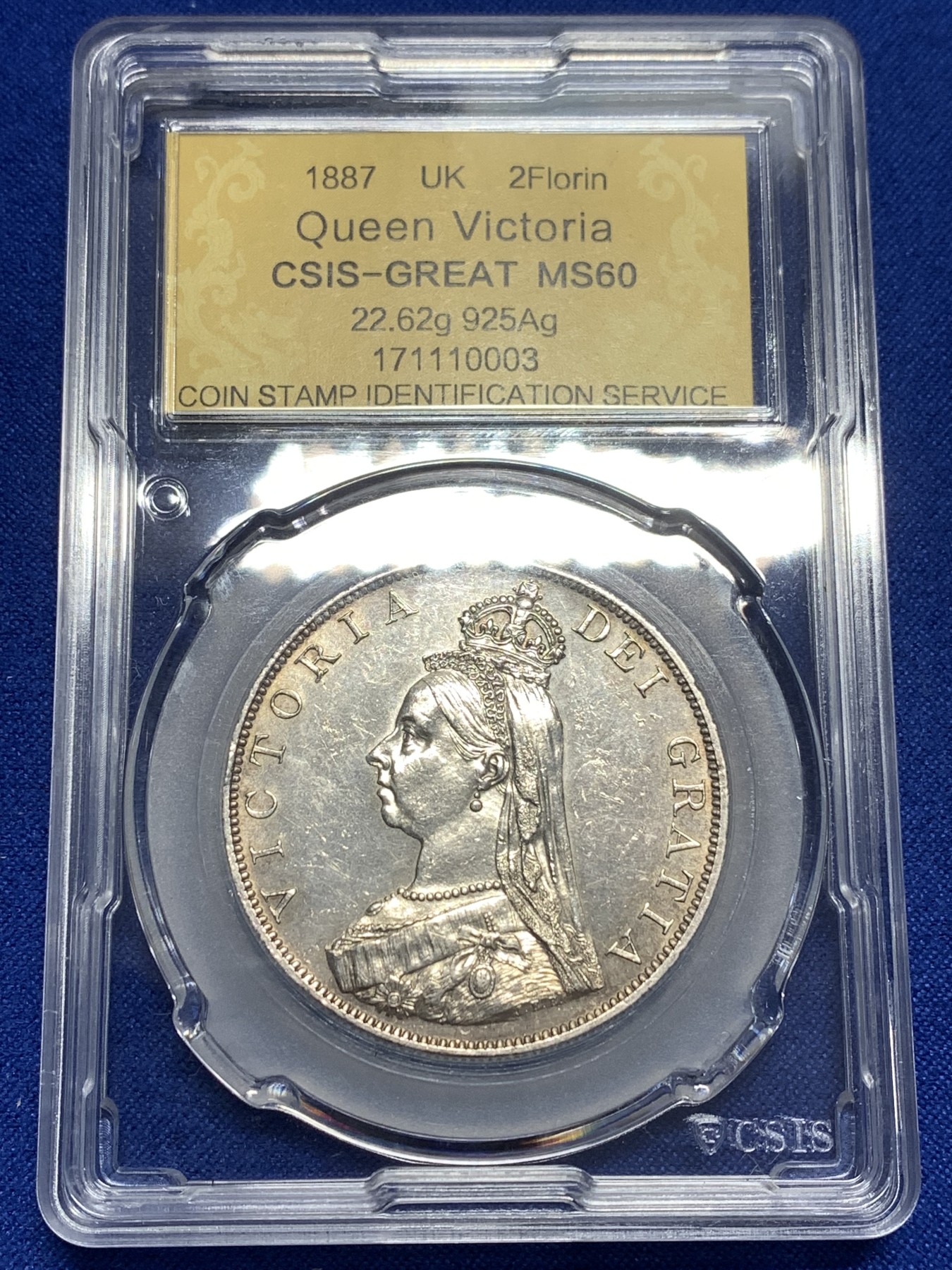 《竞宝斋》第215场-周日，周一 2场 (全场包邮) CSIS国评 MS60 维多利亚女王4先令大银币，罗马数字1要比阿拉伯数字1发型的数量少很多！AU品质!