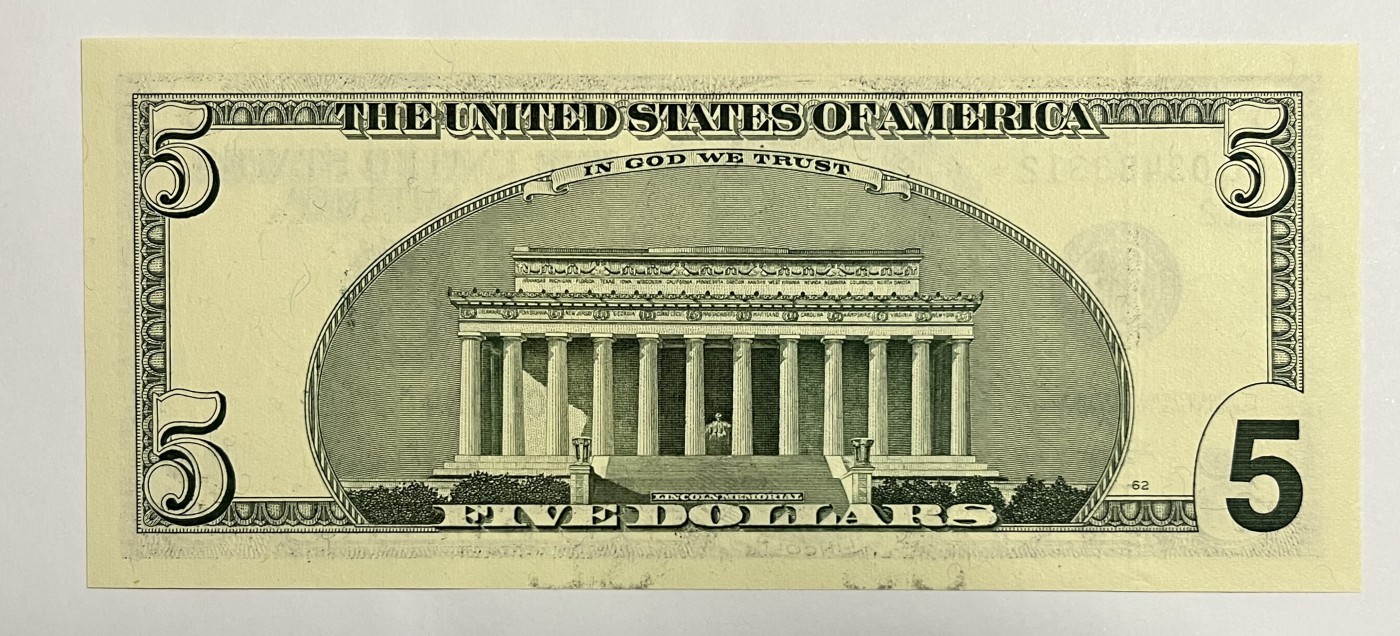 Chase Auction 第26期 - - 外钞、民国钞和人民币混合场！（临时有事，改到22号） 2001版 5美元 大头版 星*补号（Replacement）德克萨斯州Fort Worth新印钞厂印刷