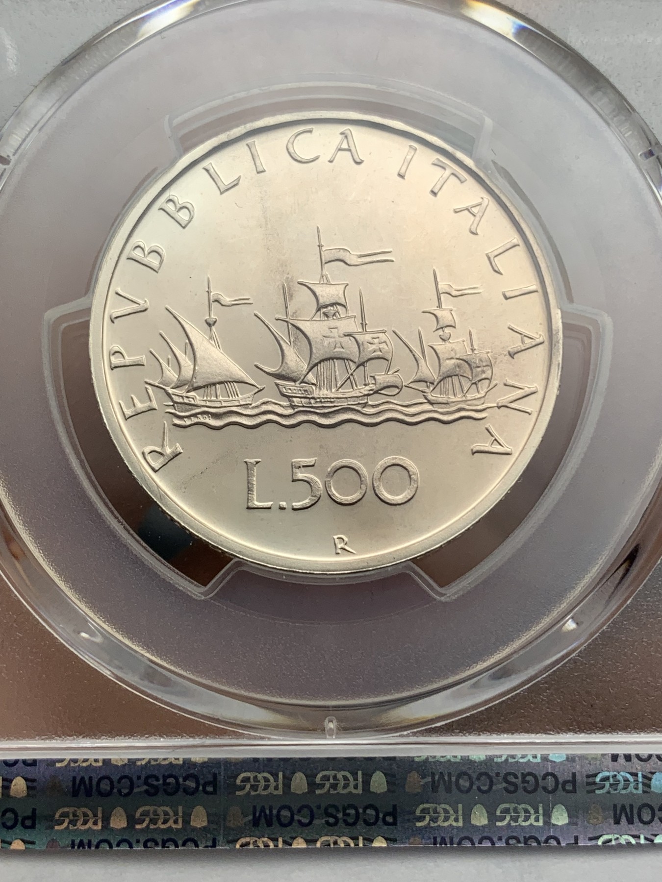 《竞宝斋》第215场-周日，周一 2场 (全场包邮) PCGS-PR68 1998年 意大利 少女与帆船 500里拉 银币