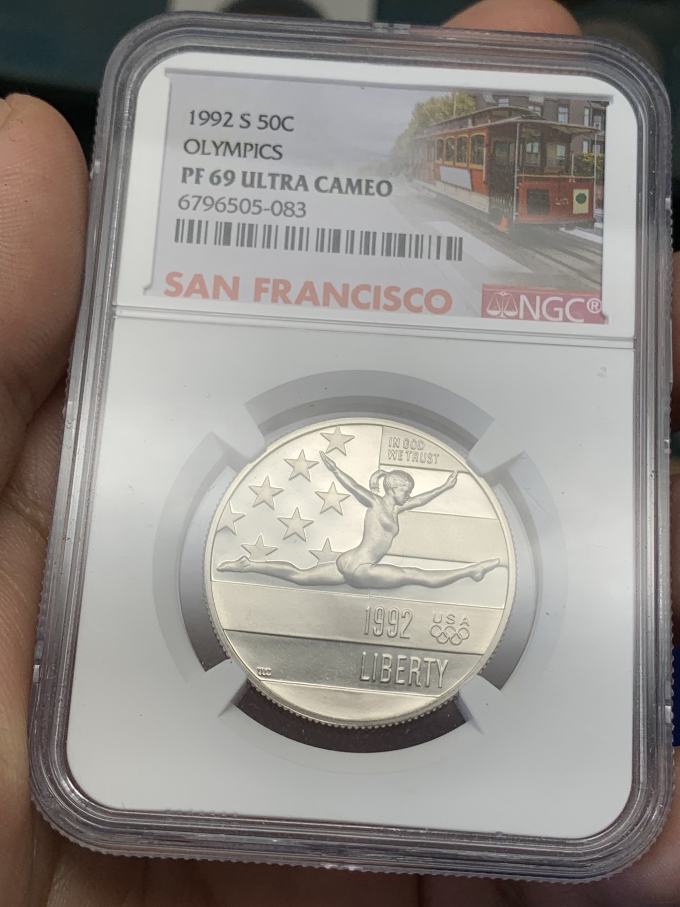 《竞宝斋》第215场-周日，周一 2场 (全场包邮) NGC PF69UC 美国1992年奥运精制半美元