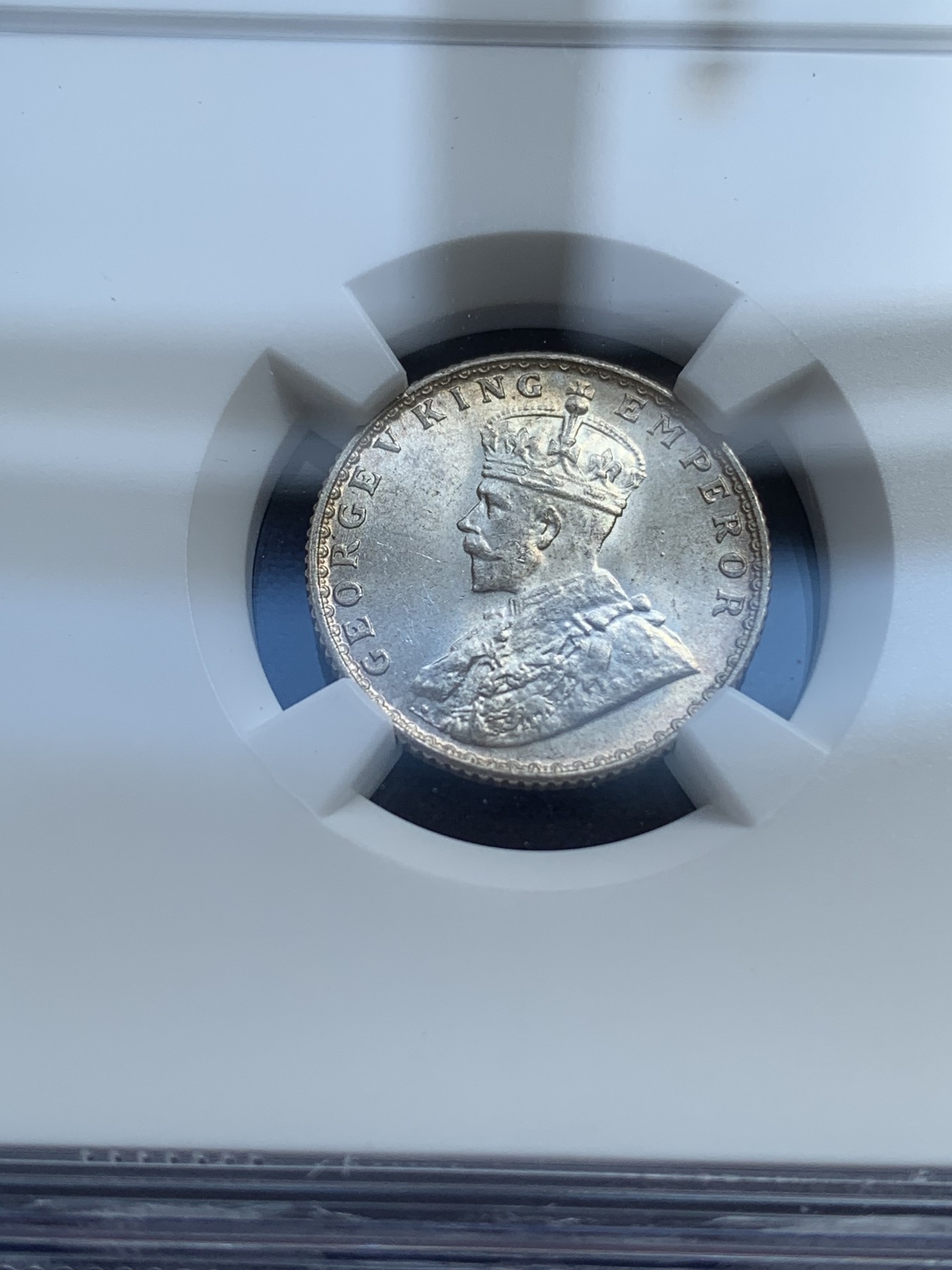 《竞宝斋》第215场-周日，周一 2场 (全场包邮) NGC-MS63 印度 1936年 1/4卢比 底板丝滑，状态很好