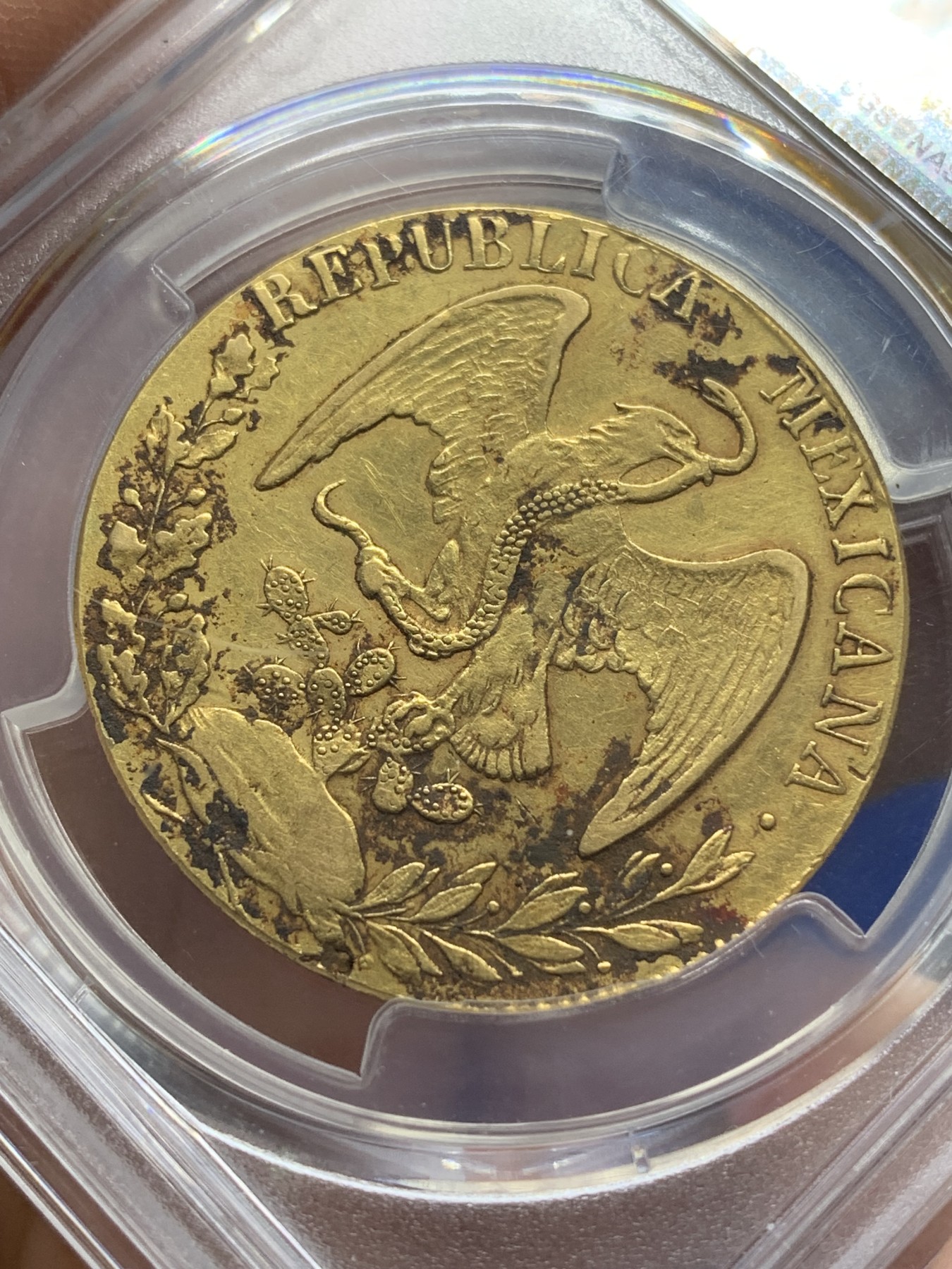 《竞宝斋》第215场-周日，周一 2场 (全场包邮) PCGS XFD 墨西哥1833 DO RM 自由帽 鹰洋 8埃斯库多大金币