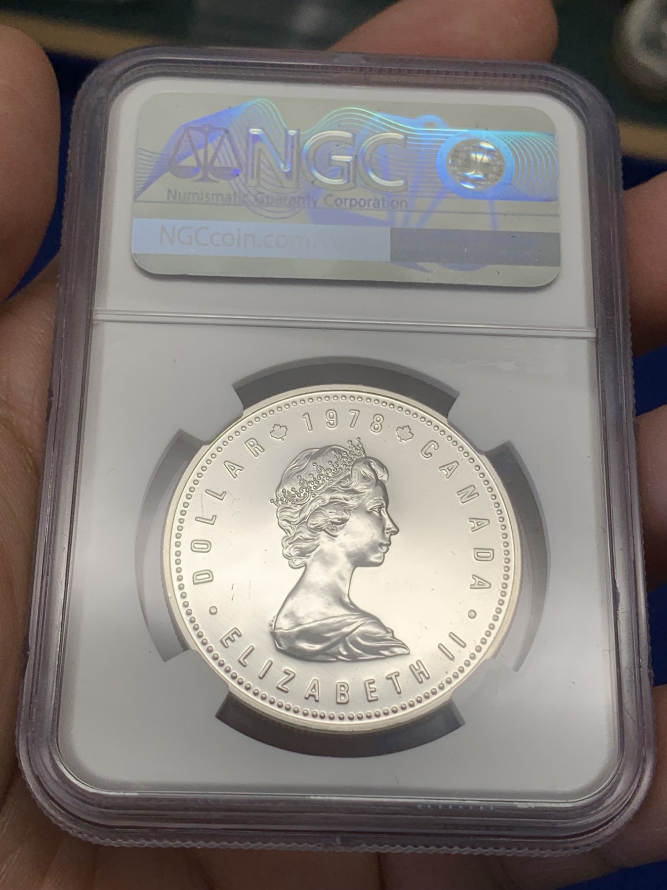 《竞宝斋》第215场-周日，周一 2场 (全场包邮) NGC SP69 加拿大1978年英联邦运动会1元银币