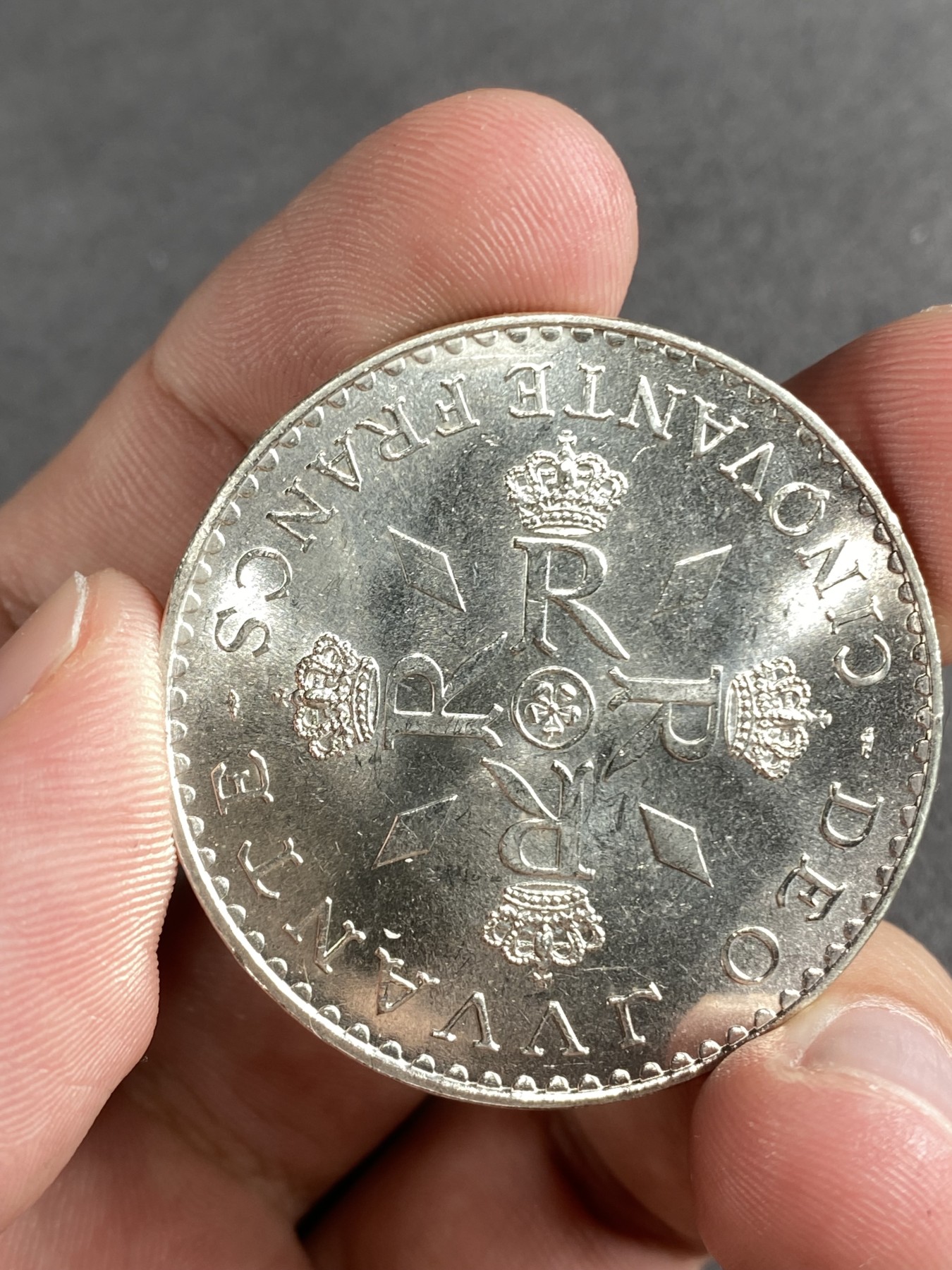 万国钱币拍卖第019期（万国周年答谢专场） 1974年摩纳哥雷尼尔三世登基25周年纪念大银币 30G BU品质