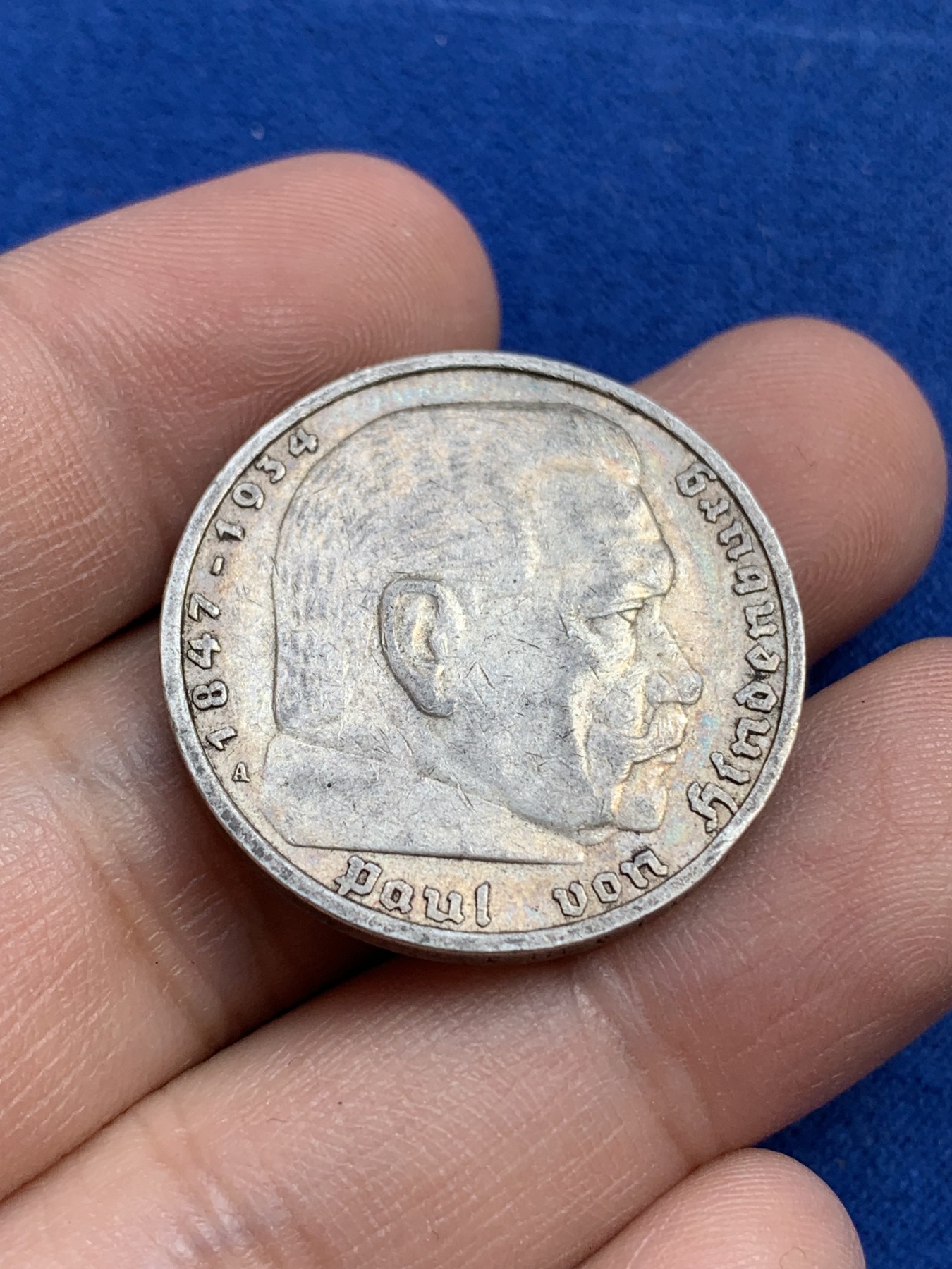 《竞宝斋》第215场-周日，周一 2场 (全场包邮) 德国1935年兴登堡5马克银币