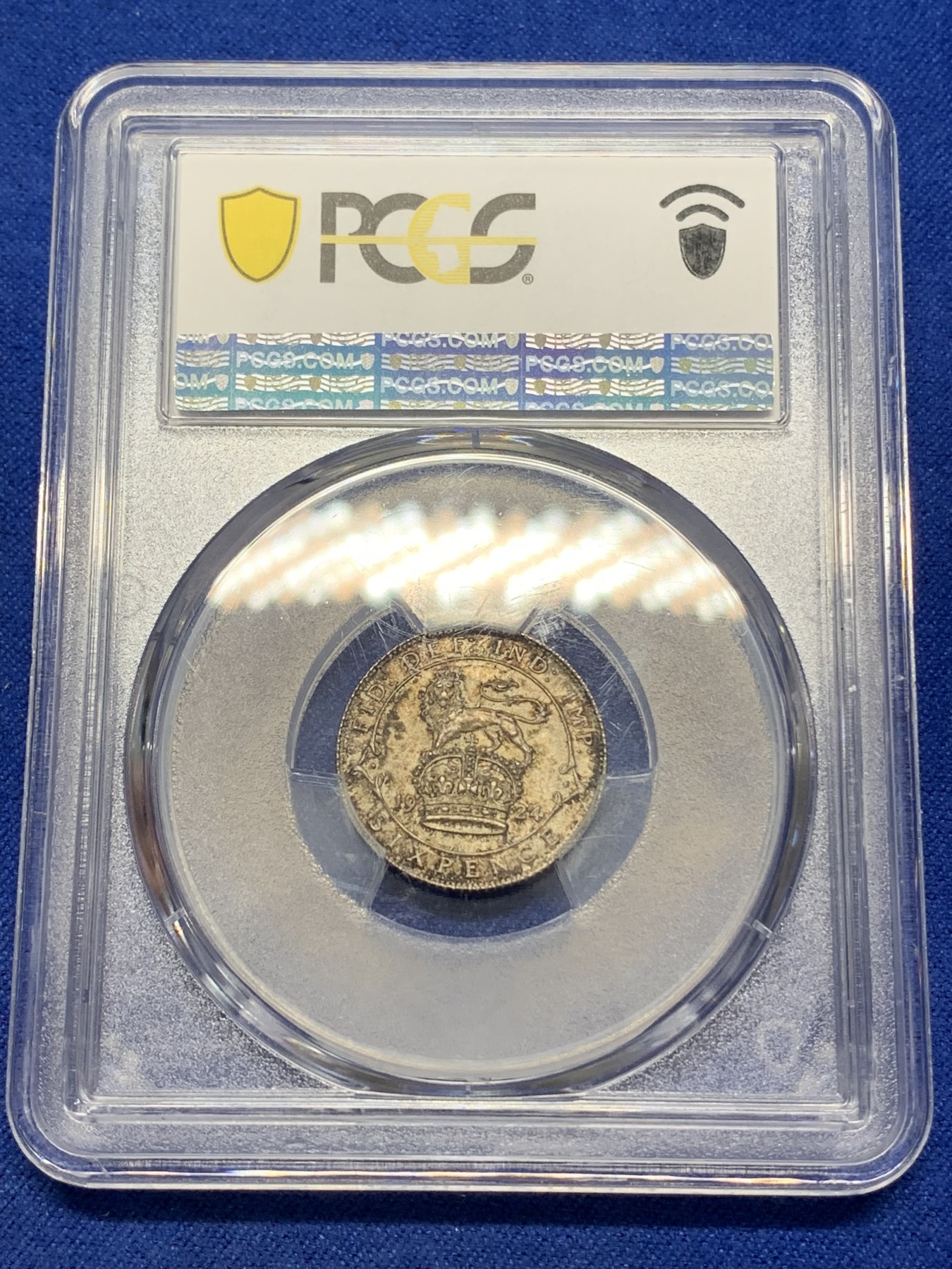 《竞宝斋》第215场-周日，周一 2场 (全场包邮) PCGS MS64 英国1924年乔五6便士银币