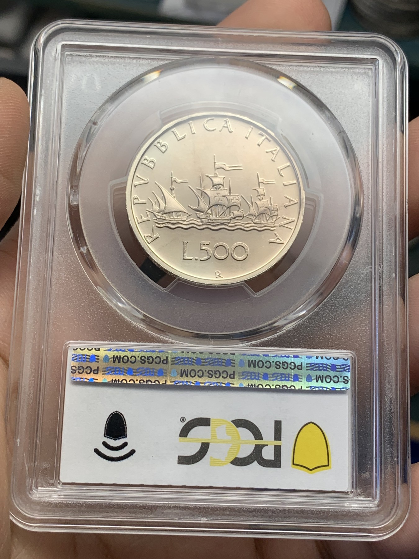 《竞宝斋》第215场-周日，周一 2场 (全场包邮) PCGS-PR68 1998年 意大利 少女与帆船 500里拉 银币