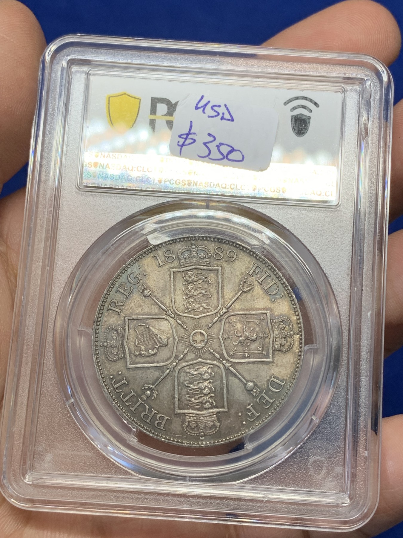 《竞宝斋》第215场-周日，周一 2场 (全场包邮) 公博AU06 中华民国22年船洋 墨戳，包浆可以，背面有清理痕迹