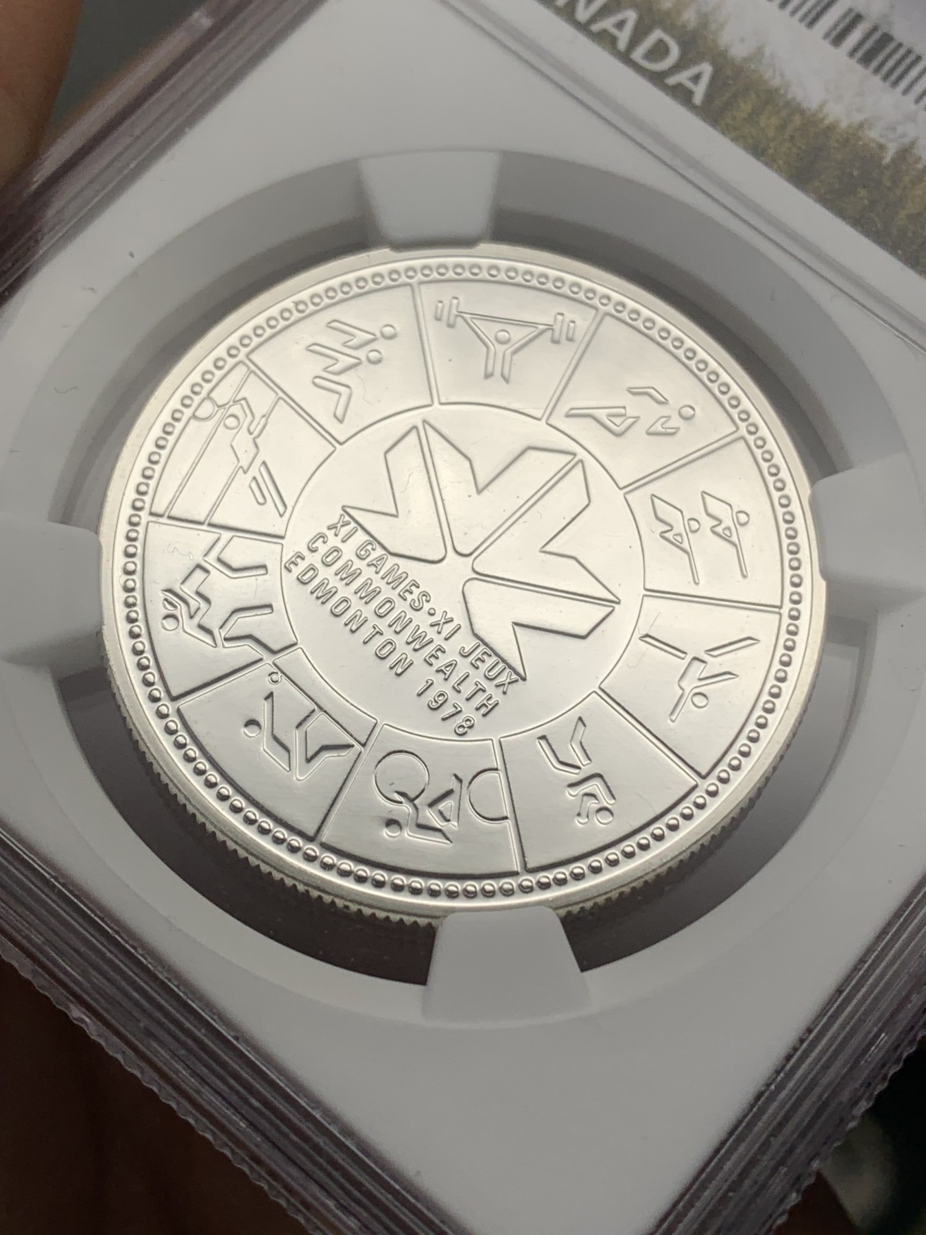 《竞宝斋》第215场-周日，周一 2场 (全场包邮) NGC SP69 加拿大1978年英联邦运动会1元银币