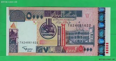 苏丹2002年5000第纳尔 P-63 22双尾 非洲纸币 实物如图 UNC - 苏丹2002年5000第纳尔 P-63 22双尾 非洲纸币 实物如图 UNC