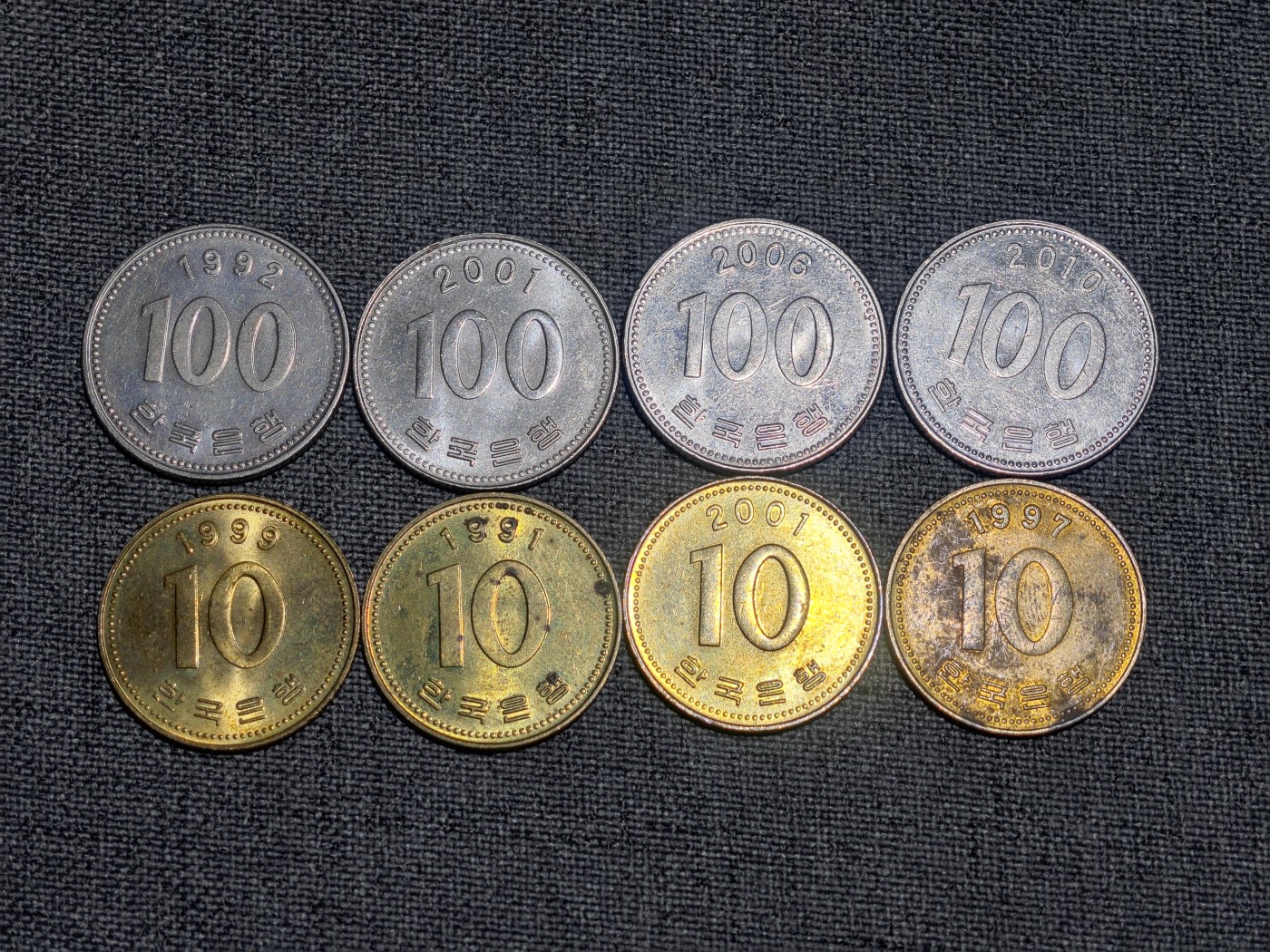 外国硬币收藏店专场第一期 韩国100韩元10韩元共8枚