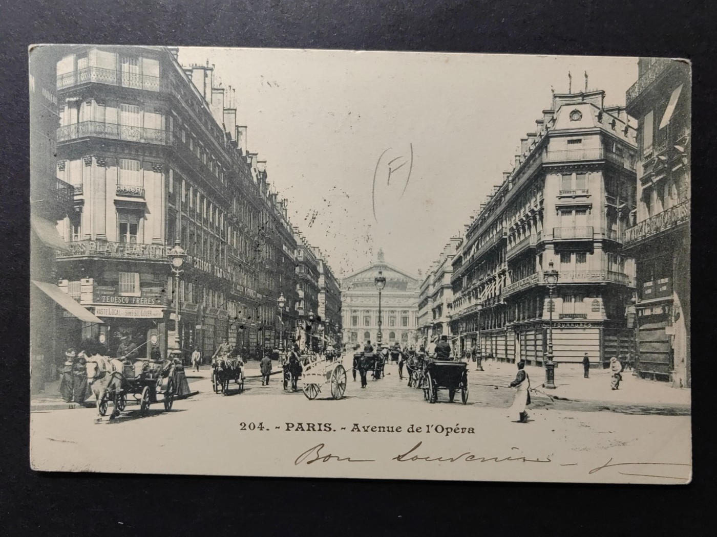 欧洲古典明信片封专场（拍卖）第②⑦场 欧洲古典明信片(巴黎歌剧院大道)（此片有清晰路邮戳 1903.4.6从法国巴黎至1903.5.6法国布洛瓦 邮递刚好一个月）外国有落地戳的极少