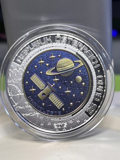 【海寕潮】拍卖第九十一期 - 【海寧潮A】奥地利2015年宇宙论银铌双金属镶嵌纪念币原价850