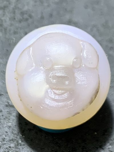 精美高玉化亚光海洋玉髓手工俏色巧雕小猪2.0随形圆珠一个！ - 精美高玉化亚光海洋玉髓手工俏色巧雕小猪2.0随形圆珠一个！