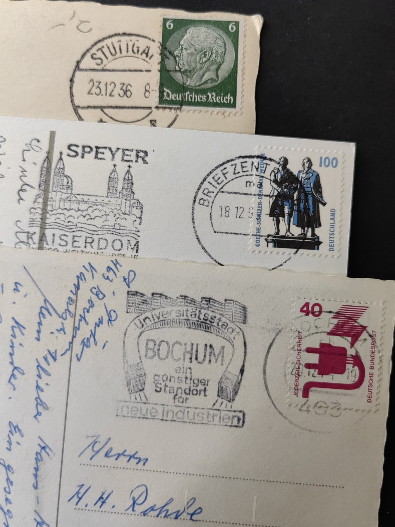 欧洲古典明信片封专场（拍卖）第②⑦场 彩色明信片6件（其中一张是1936年）