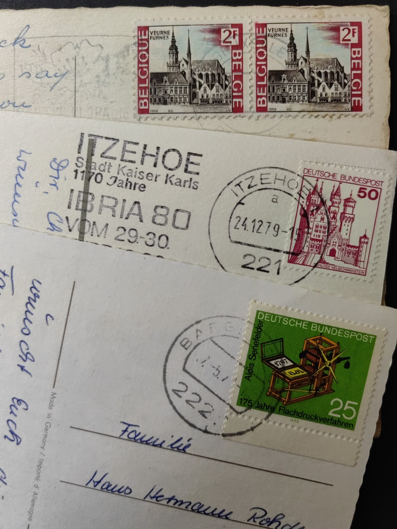 欧洲古典明信片封专场（拍卖）第②⑦场 彩色明信片6件（其中一张是1936年）