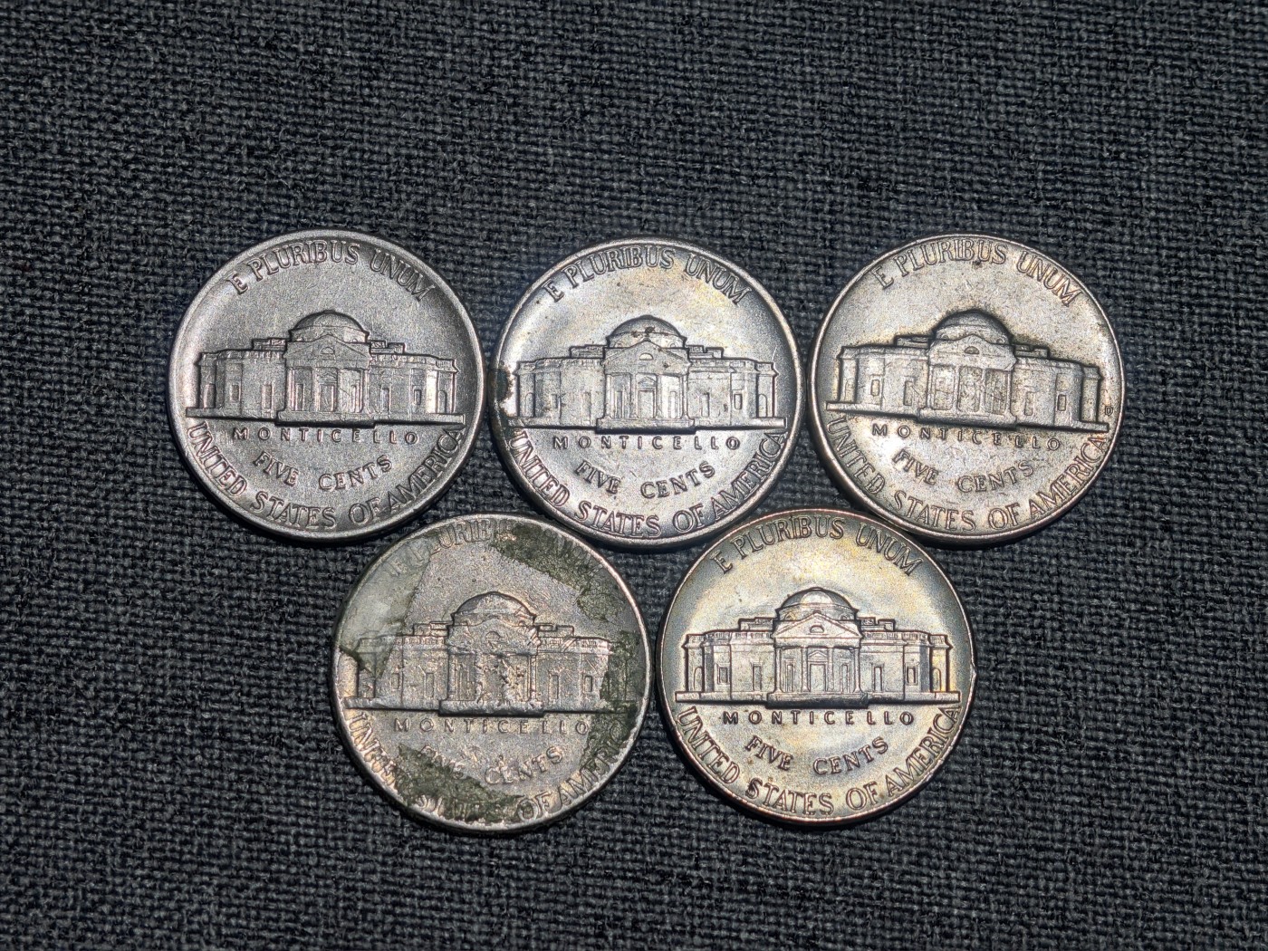 外国硬币收藏店专场第一期 美国杰斐逊5美分5枚