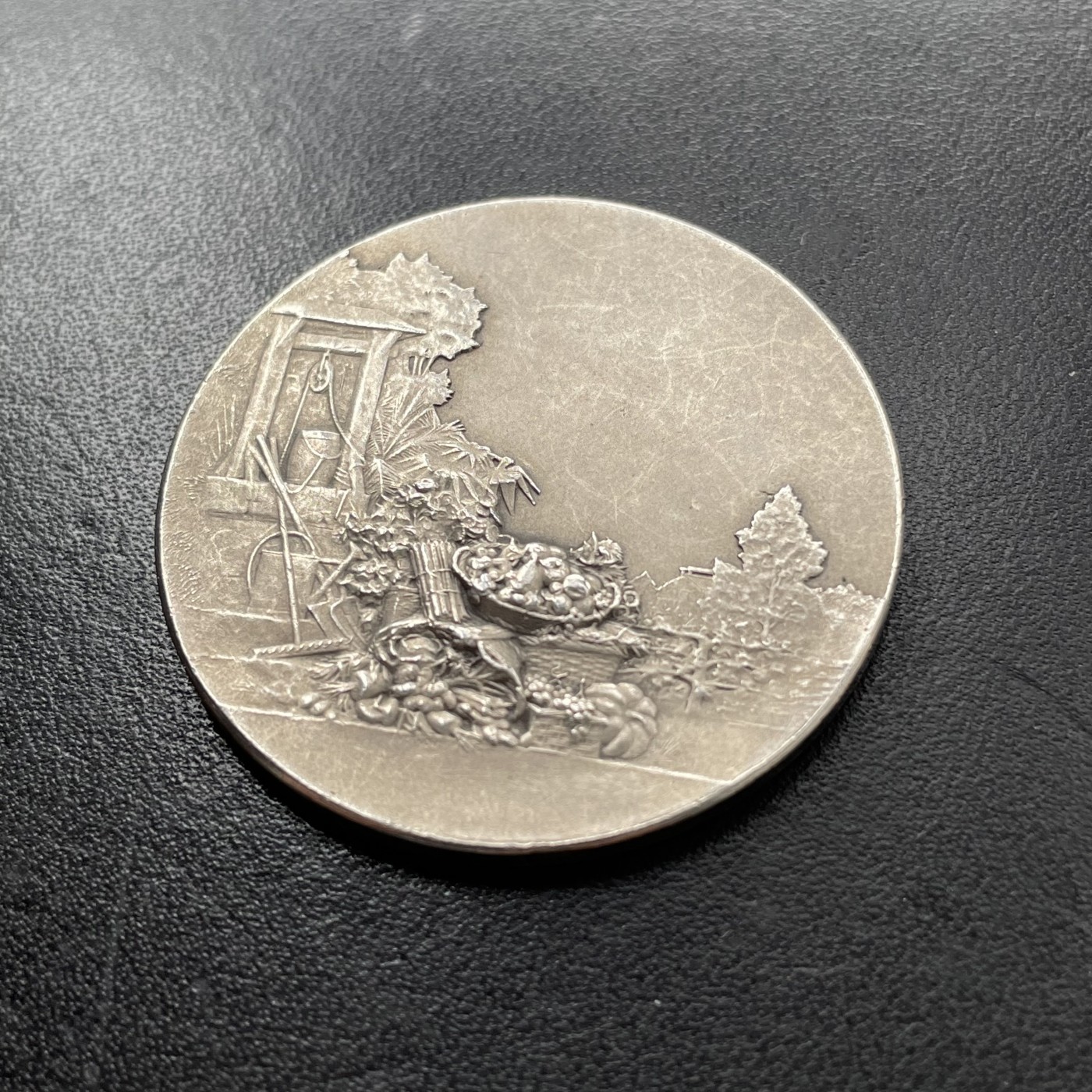 「木头集藏」章牌专场-第33期 F.Vernon～法国园艺银奖章 直径：40mm,29.3g，边铭：菱形厂标 密涅瓦银标 ARGENT 950/1000。