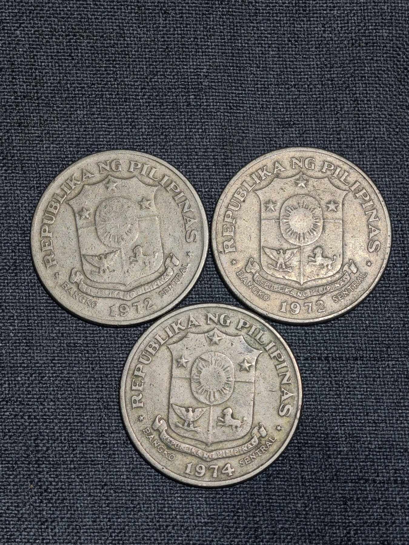 外国硬币收藏店专场第一期 菲律宾1972-1974年1比索3枚