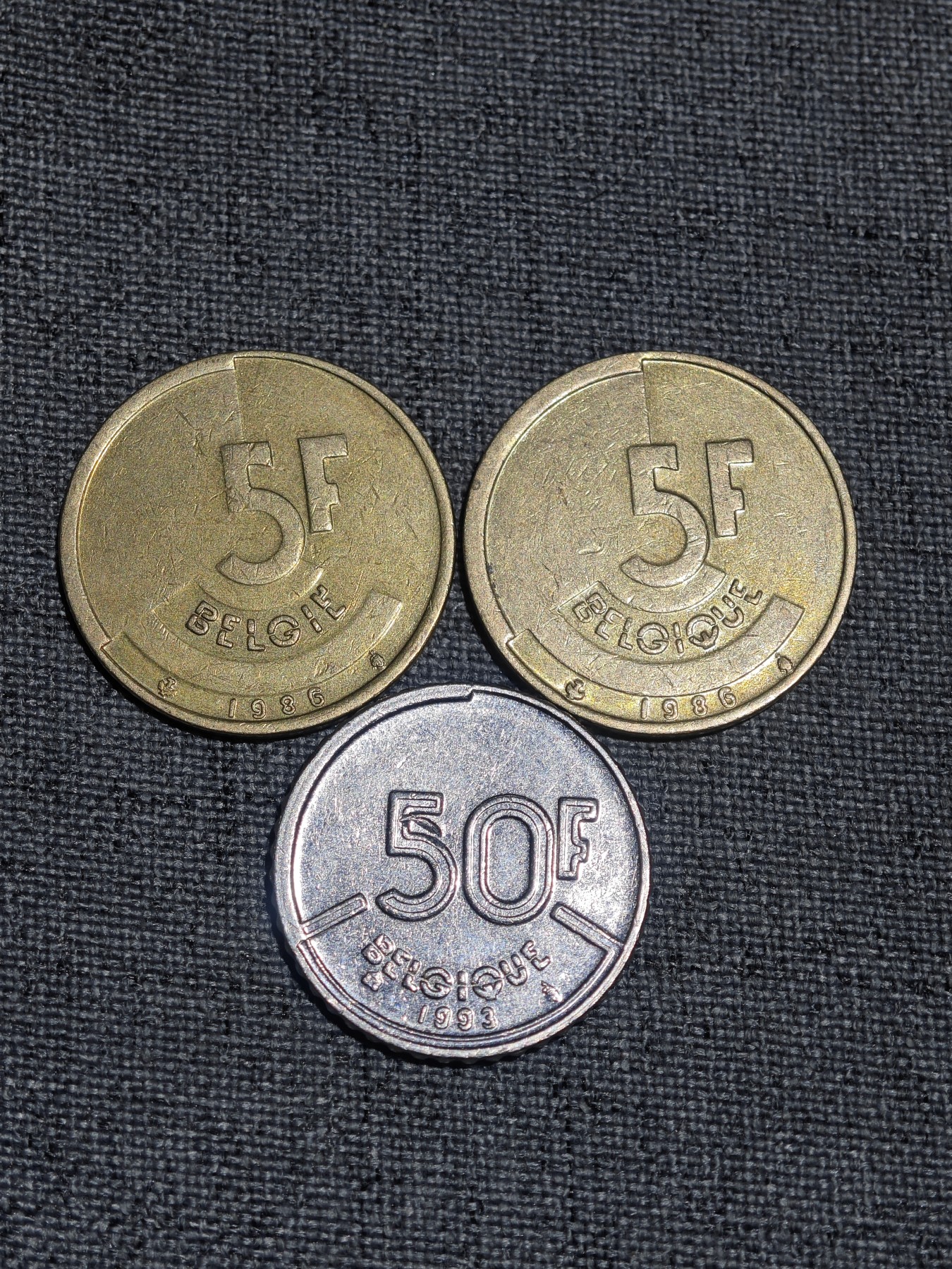 外国硬币收藏店专场第一期 比利时5、50法郎3枚