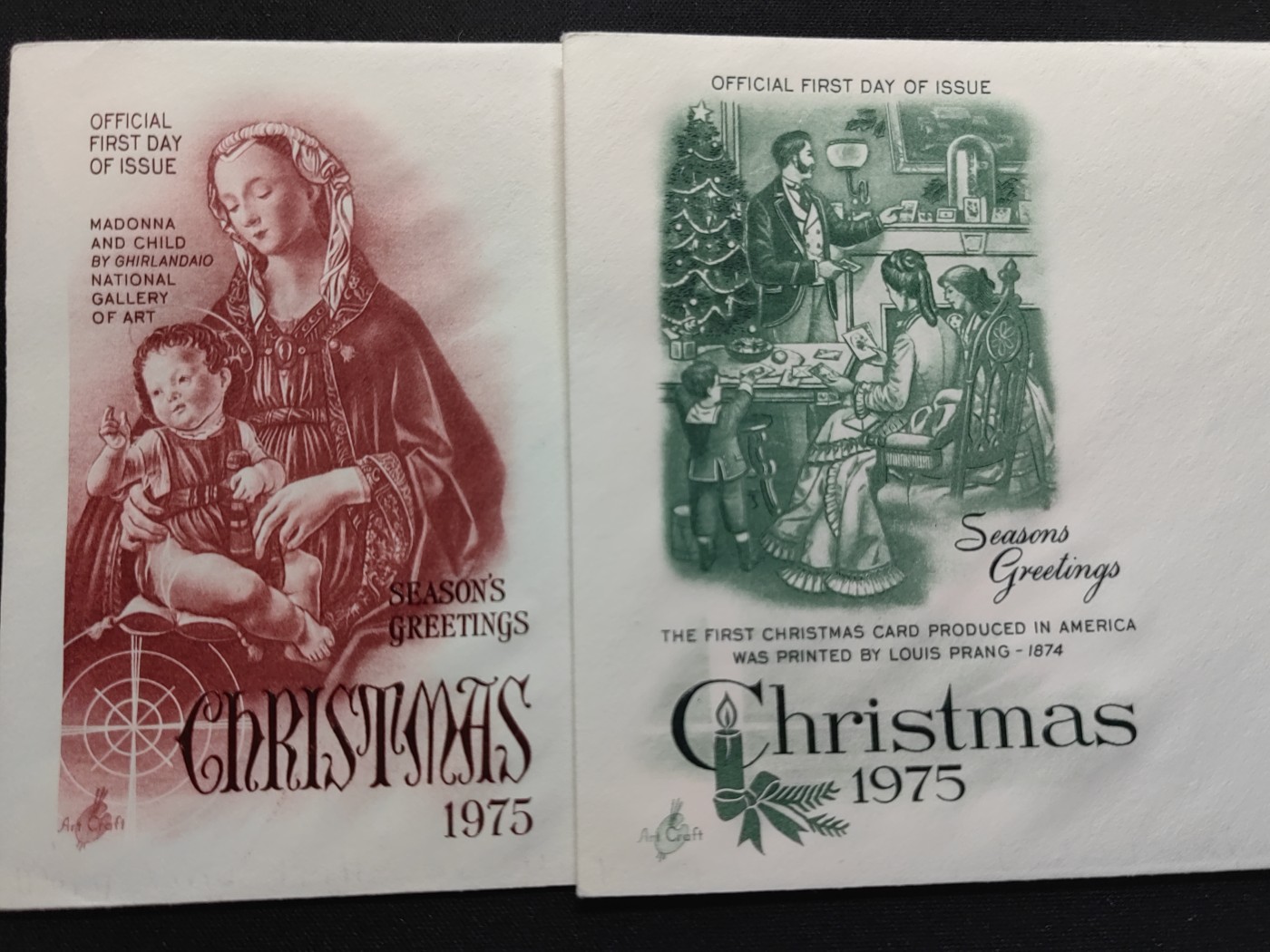 中外邮品精选专场（拍卖）第②⑧场 美国1983年 圣诞节快乐祝福（文字雕刻版）