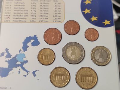 燕姐换藏第67拍 德国2002年G厂欧元首年套币