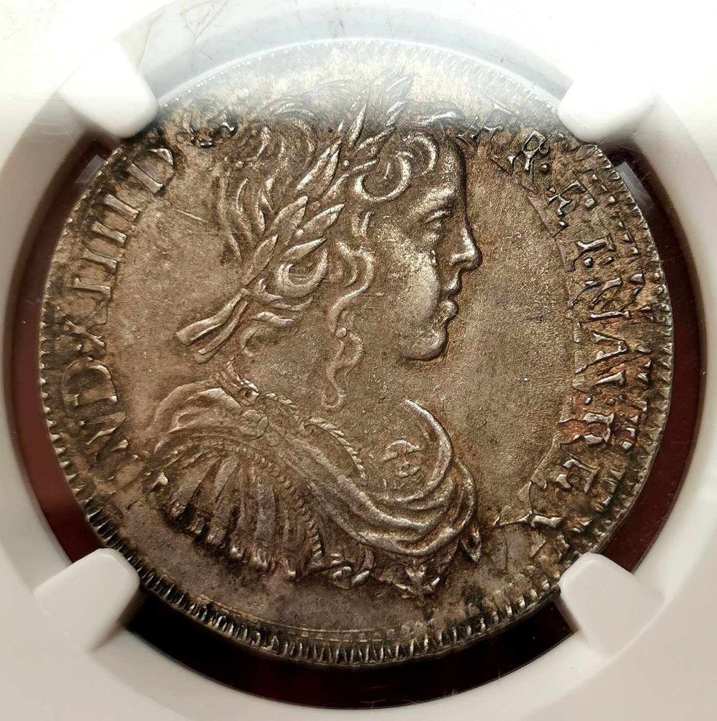 荐！1655L法国太阳王路易十四1/2埃居NGC-AU58视觉感极佳！