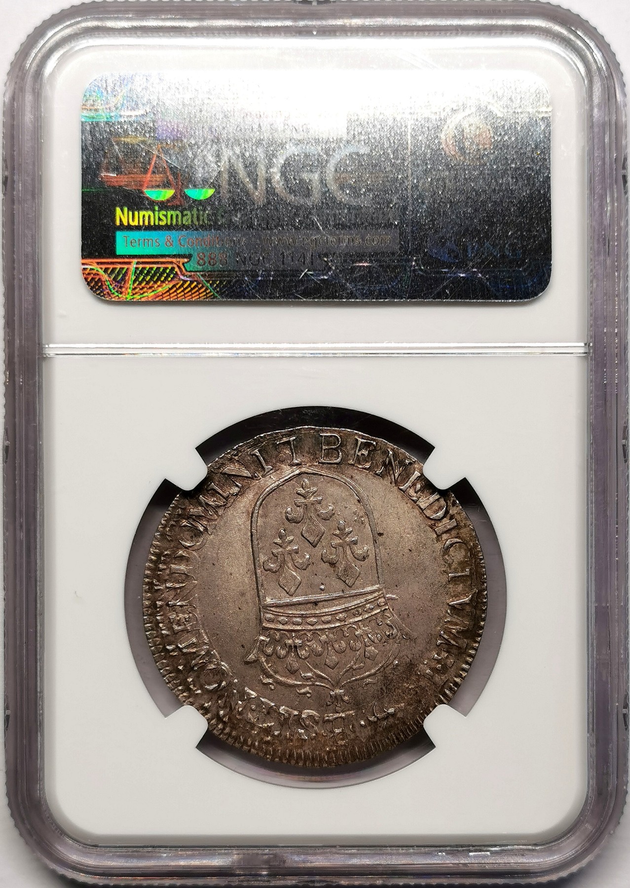 荐！1655L法国太阳王路易十四1/2埃居NGC-AU58视觉感极佳！