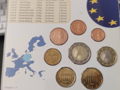 燕姐换藏第67拍 德国2002年F厂欧元首年套币