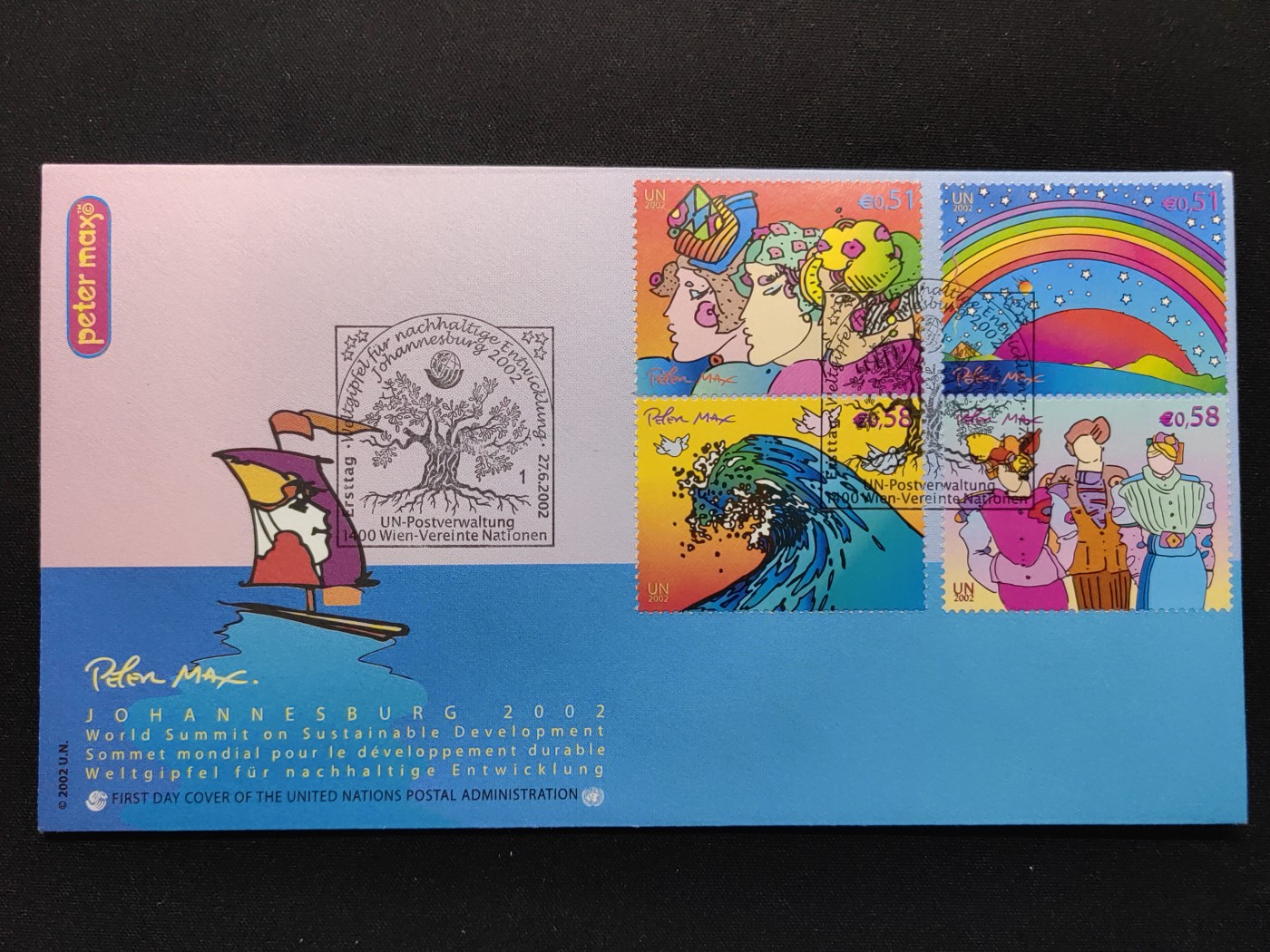 中外邮品精选专场（拍卖）第②⑧场 2002联合国维也纳 世界可持续发展会议漫画4全