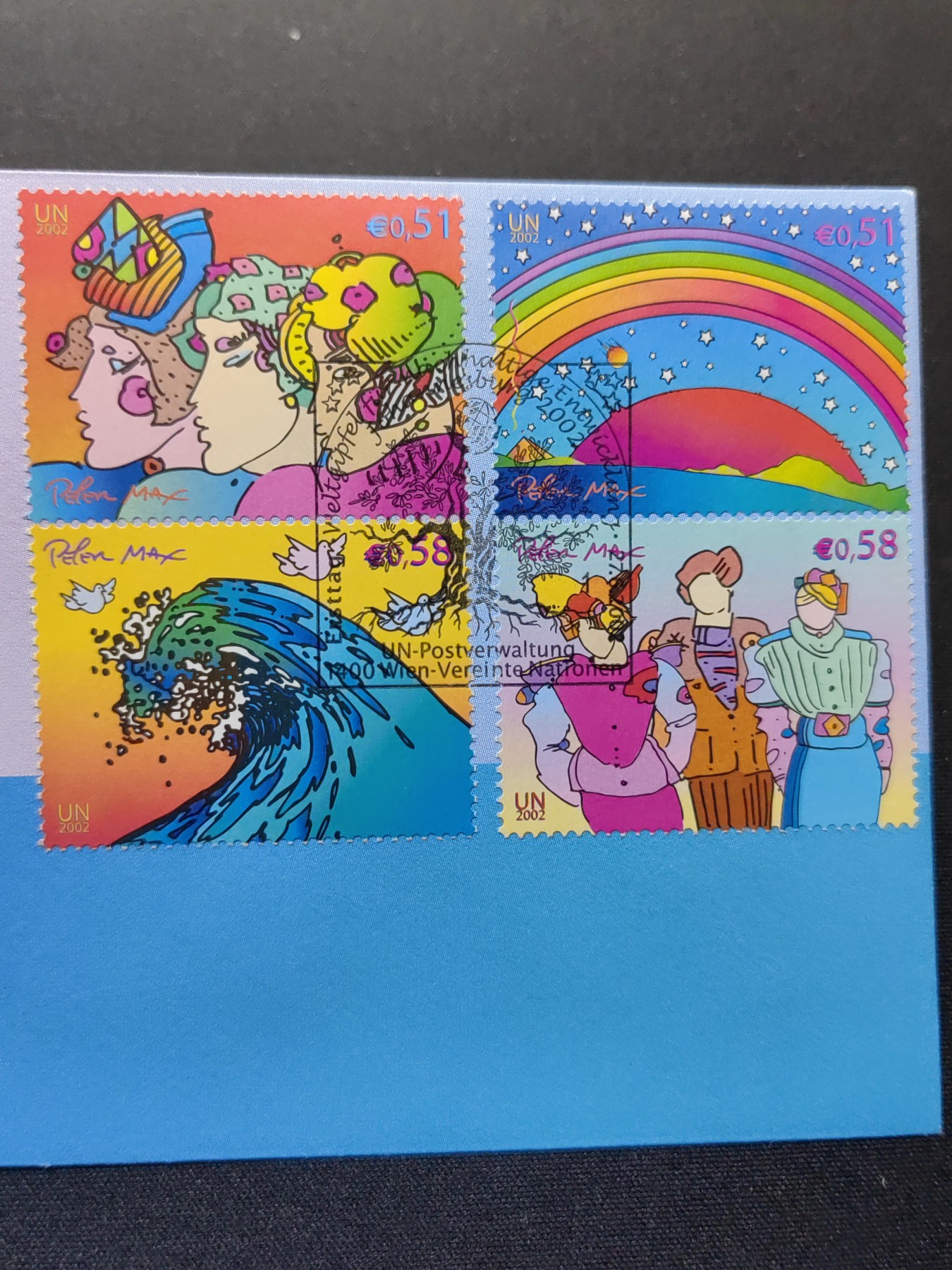 中外邮品精选专场（拍卖）第②⑧场 2002联合国维也纳 世界可持续发展会议漫画4全