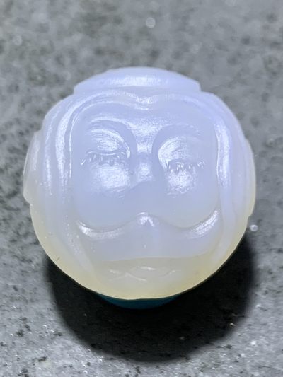 精美高玉化亚光海洋玉髓手工俏色巧雕人鱼公主2.0随形圆珠一个 - 精美高玉化亚光海洋玉髓手工俏色巧雕人鱼公主2.0随形圆珠一个
