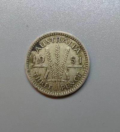 1951年澳大利亚乔治六世3便士银币