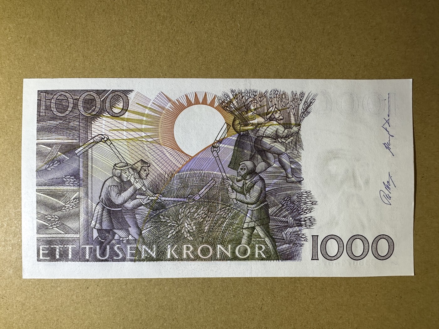 《张总收藏》126期-外币筋票汇 瑞典1000克朗 UNC 1990年 初版 瑞典国王古斯塔夫·瓦萨 局部轻微荧光