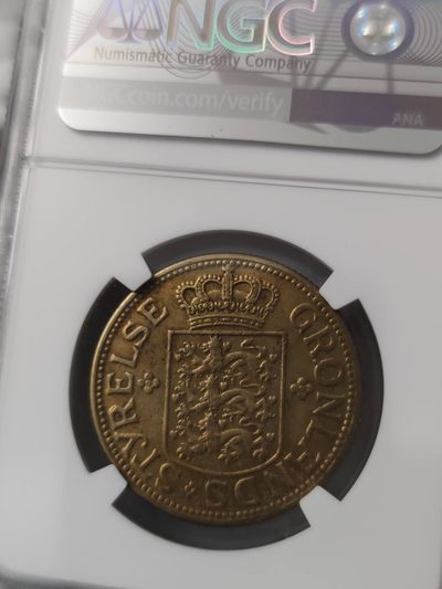 燕姐换藏第70拍 格陵兰1944年北极熊5克朗NGC评级UNC