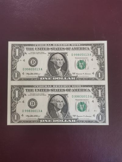 1999年 1美元连体钞 全新 - 1999年 1美元连体钞 全新