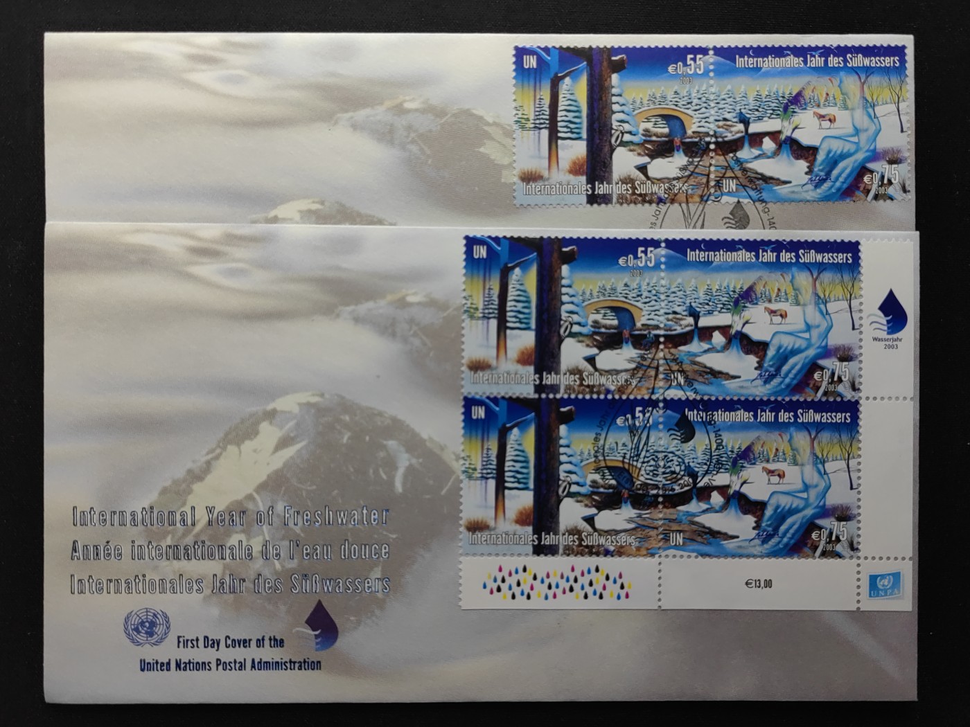 中外邮品精选专场（拍卖）第②⑧场 2003年联合国 保护地球淡水资源 一套
