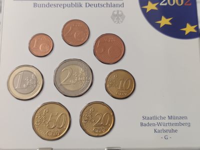 燕姐换藏第67拍 德国2002年G厂欧元首年套币