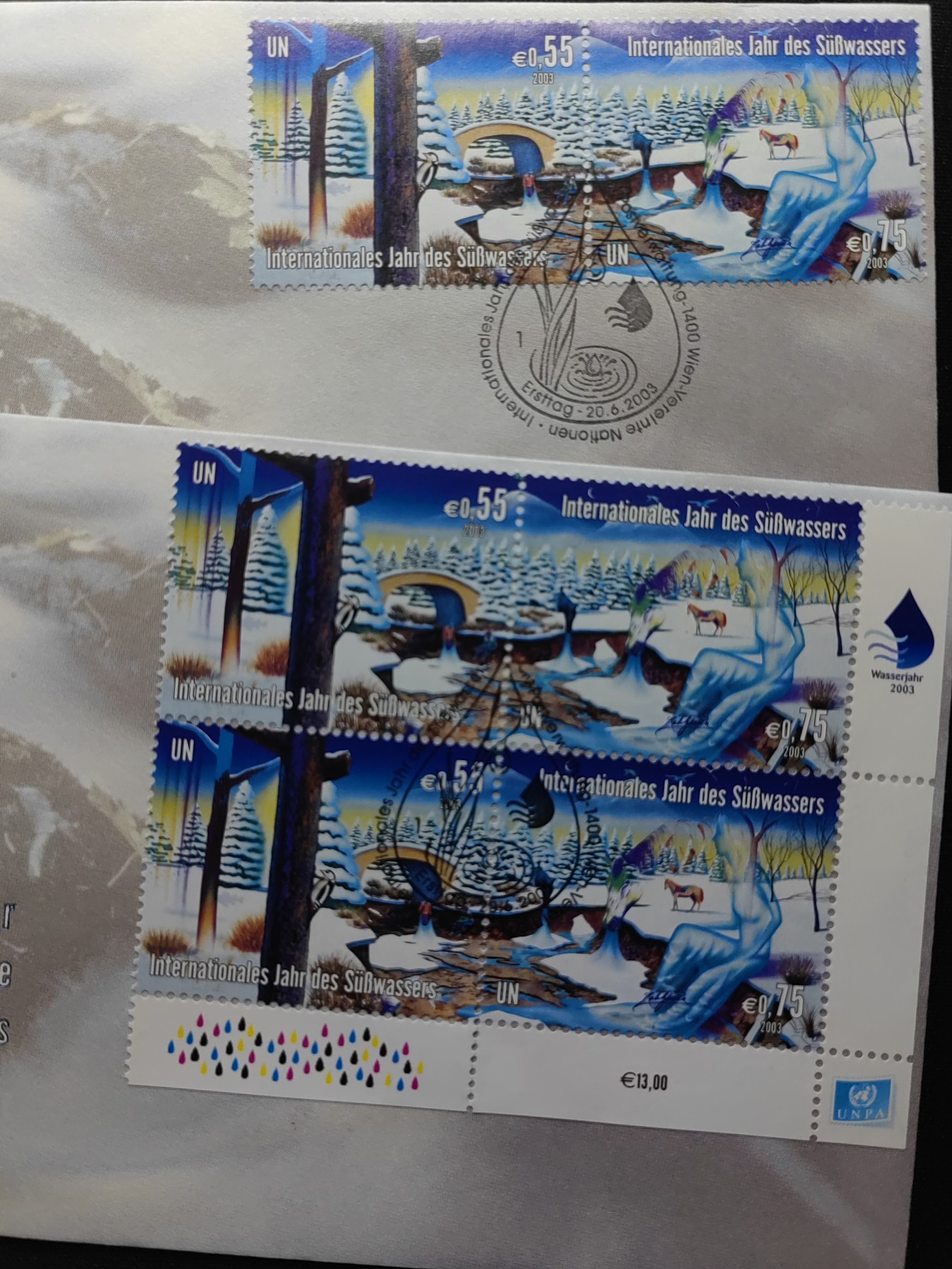 中外邮品精选专场（拍卖）第②⑧场 2003年联合国 保护地球淡水资源 一套