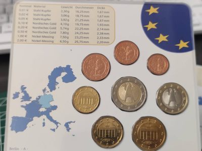 燕姐换藏第67拍 德国2002年A厂欧元首年套币