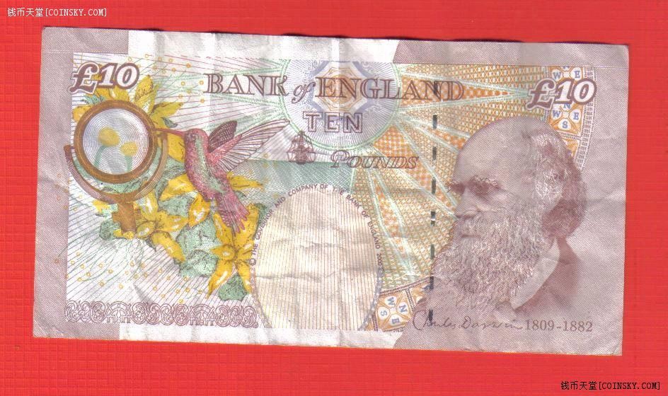 英国10镑 2000年版 签名少 欧洲纸币 品相如图 八五品
