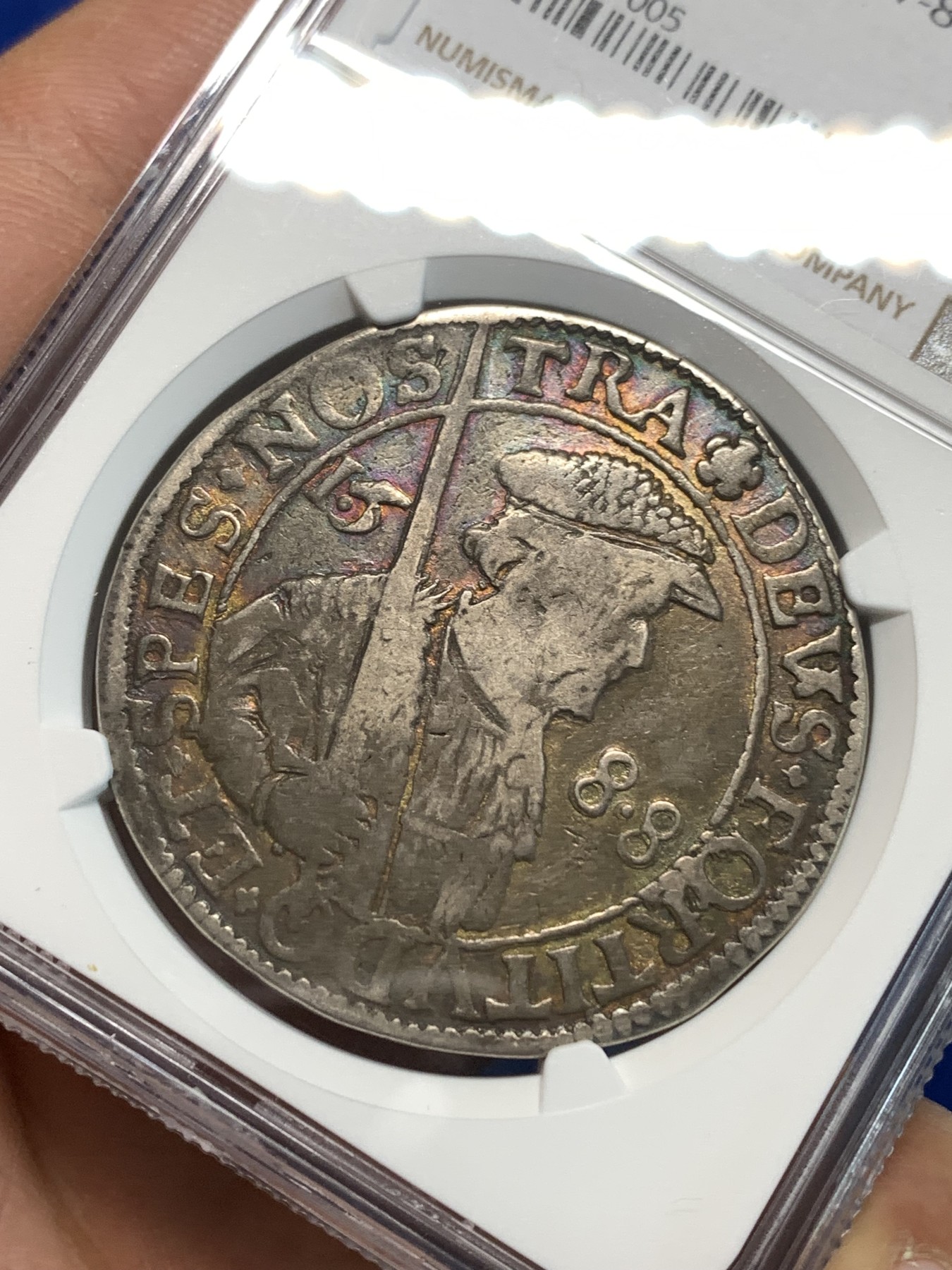 《竞宝斋》第216场-周日，周一 2场 (全场包邮) NGC VG10 荷兰1588年西弗里斯兰执剑 1RD400多年传承 第二个入盒亚军分
