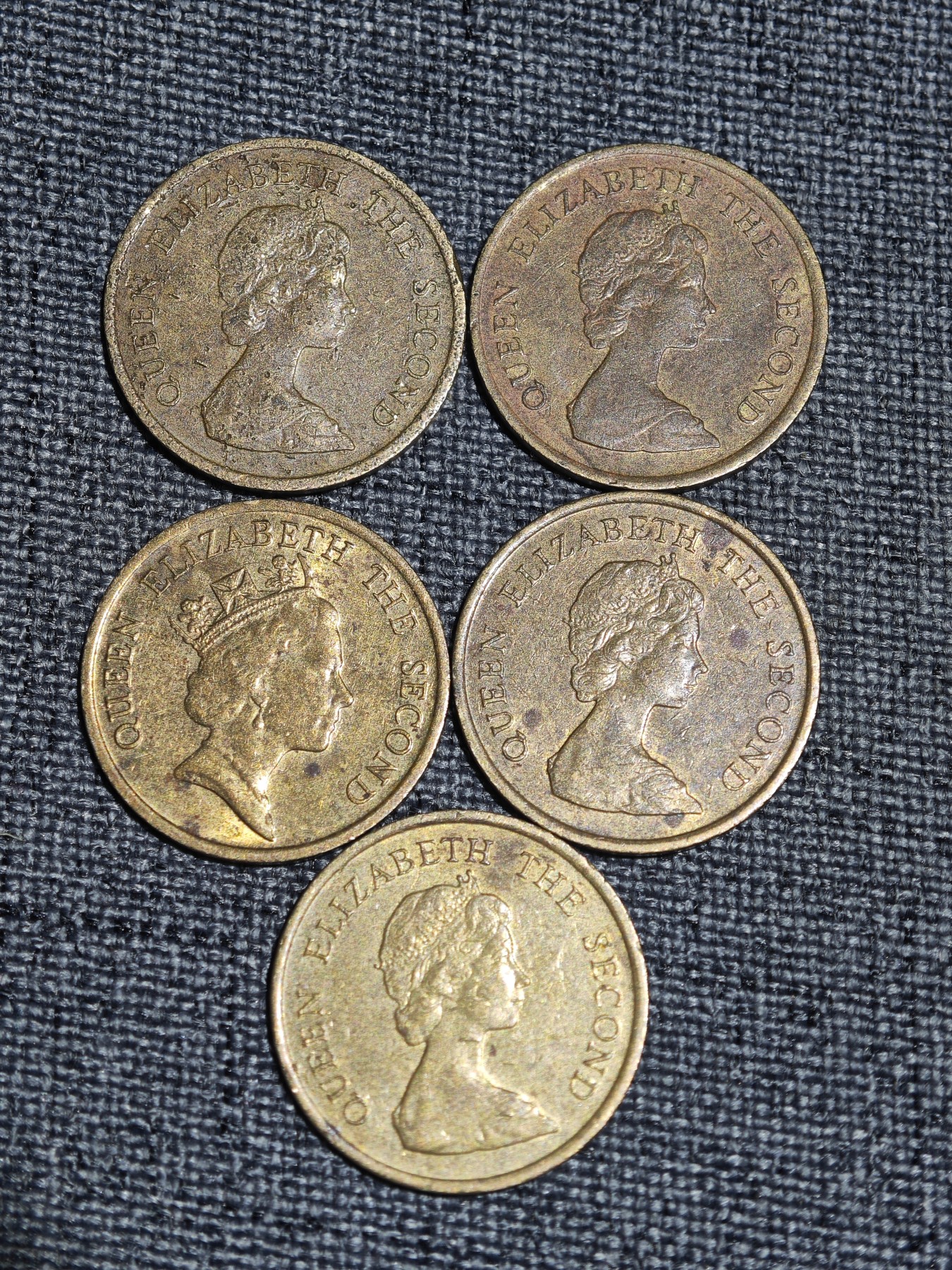 外国硬币收藏店第2期 港英时期80年代香港一毫5枚