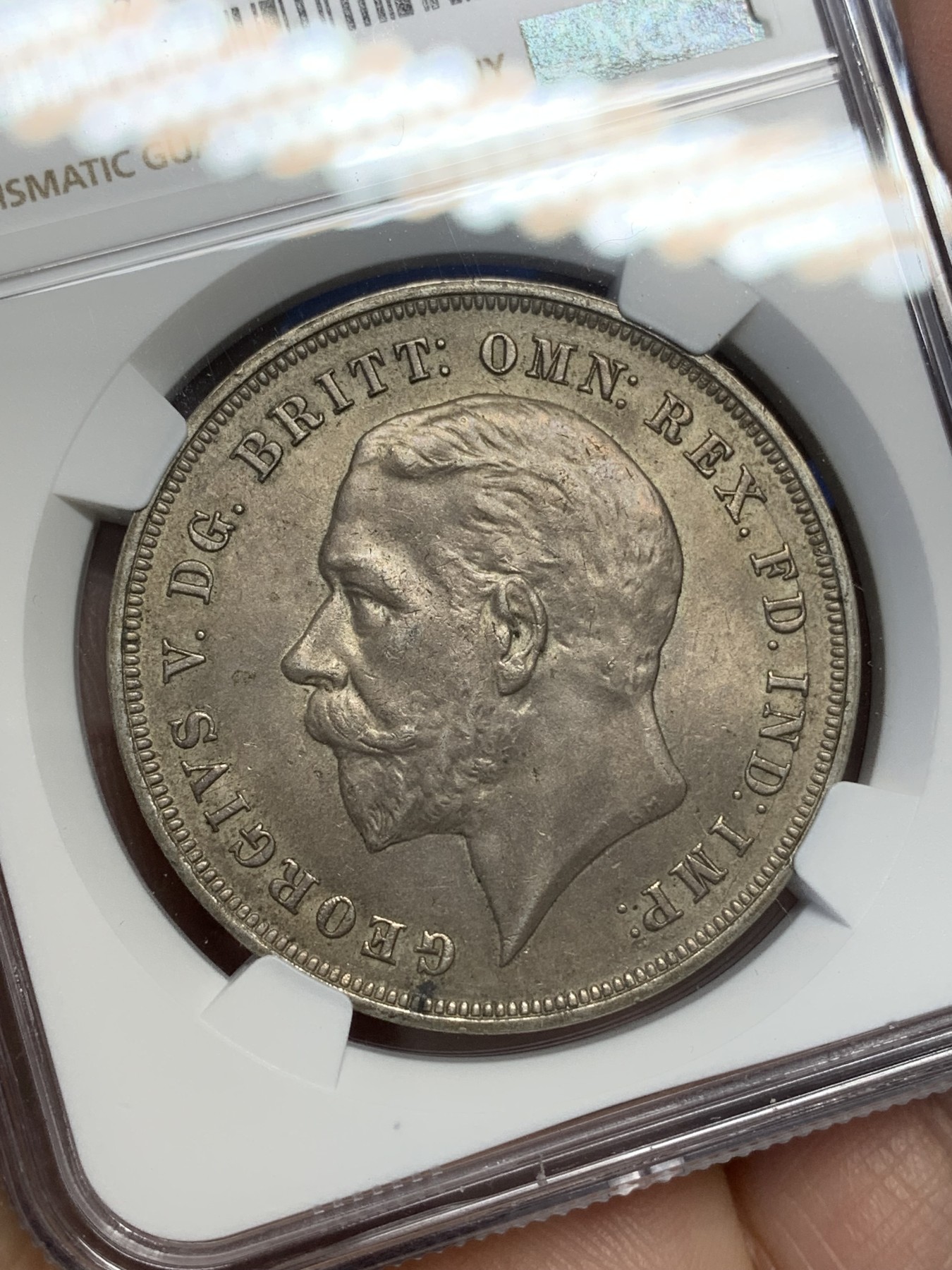 《竞宝斋》第216场-周日，周一 2场 (全场包邮) NGC- MS63 英国1935年木马剑银币，转光好品。